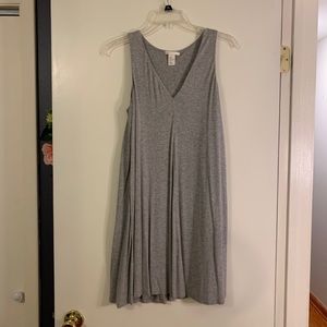 H & M Deep V Loose Fitting Gray Tunic Dress